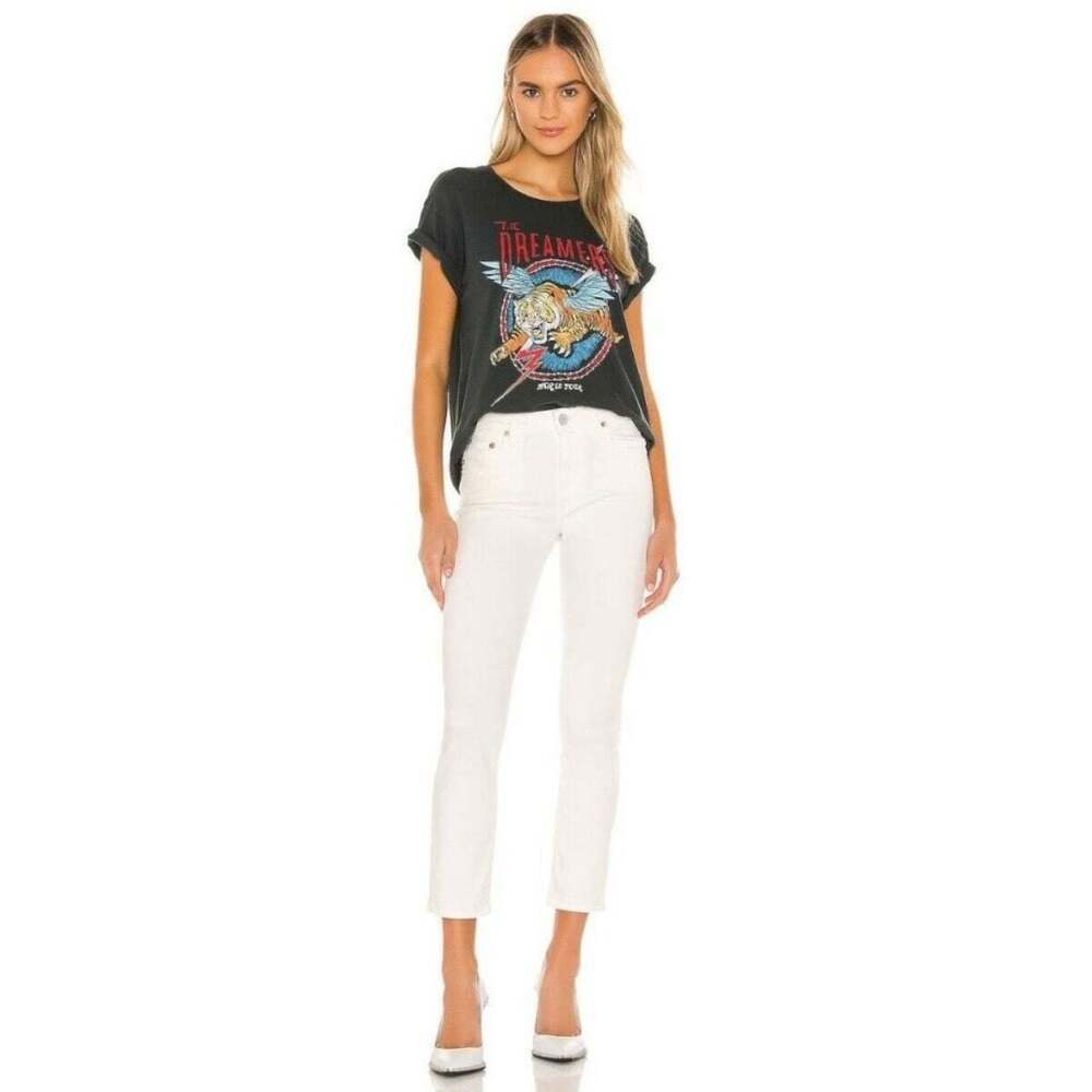 Trave Irina Slim Straight 5 Pocket Crop Jeans Big Empty White 30
